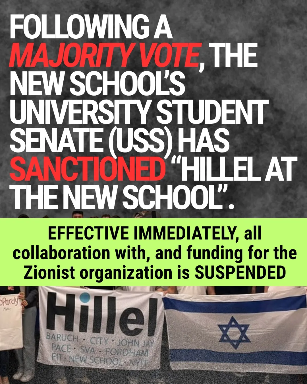 BREAKING NEWS- Hillel at the New School has been SANCTIONED after a MAJORITY VOTE! 🚫EFFECTIVE I (1).jpg